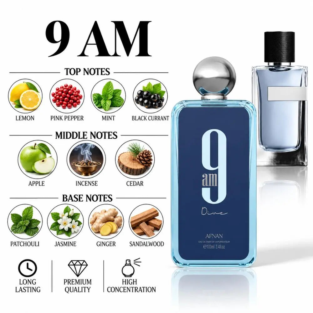 9 AM Perfume With a fragrance notes