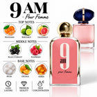 9 AM Pour Femme Perfume with a fragrance notes