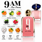 9 AM Pour Femme Perfume with a fragrance notes