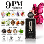 9 PM Night Out Perfume With a fragrance notes