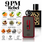 9 PM Rebel Perfume with a fragrance notes