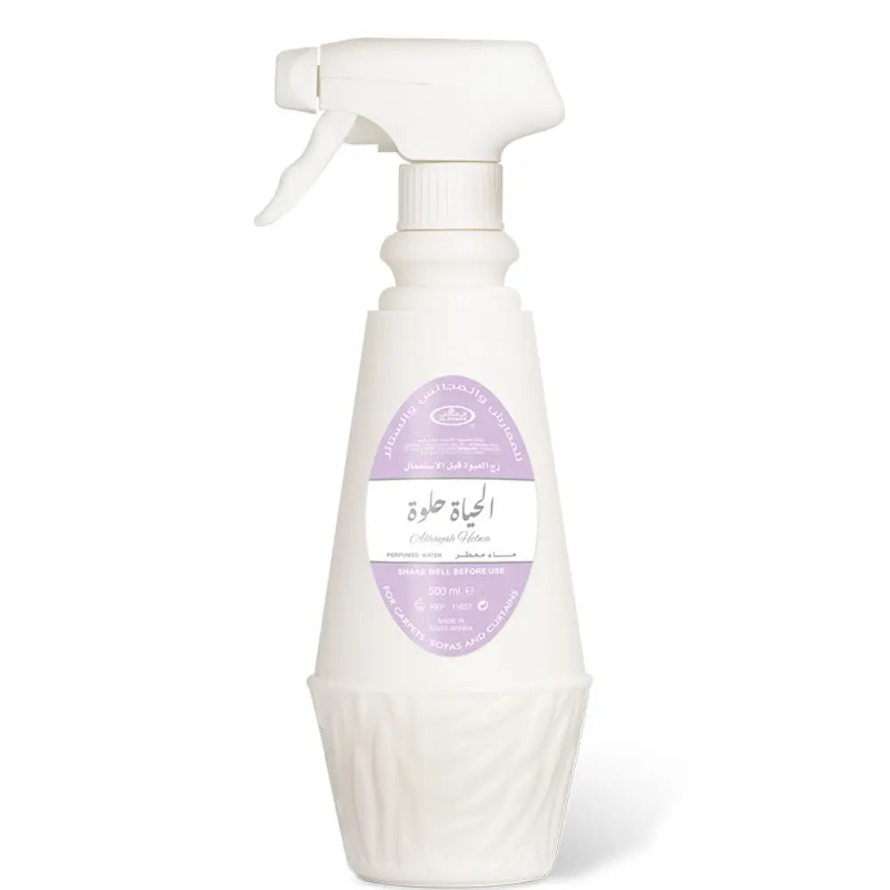 Alhayat Helwa perfumed water spray by ALREHAB on white background