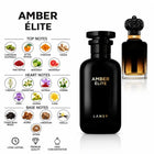 Amber Élite perfume with citrus, spices, florals, resins and vanilla notes