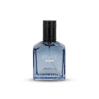 Brave Man blue men’s perfume bottle on white background