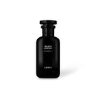 Black Leather perfume by LANSY in black bottle on white background