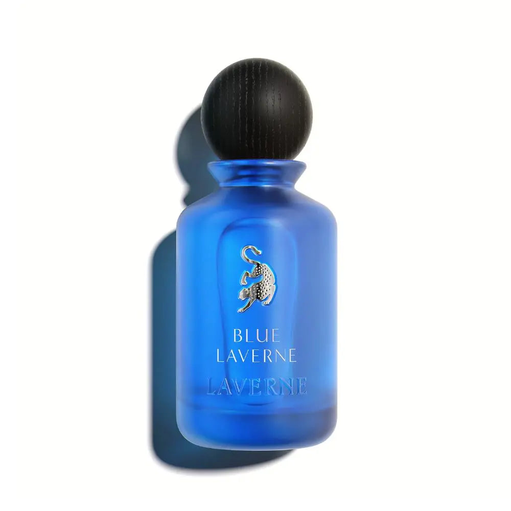 Blue Laverne Perfume on white background