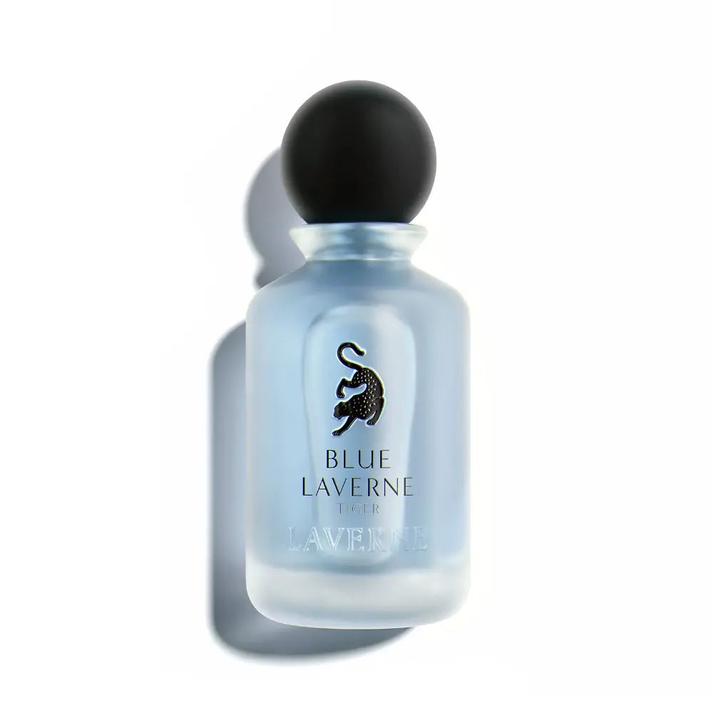 Blue Laverne Tiger Perfume on white background