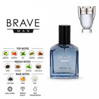Brave Man men’s perfume with bergamot, mint, spices, amber and musk