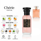 Chérie Parfum by LANSY with Bergamot, Lemon, Orange, Rose, Jasmine, Apricot, Vanilla, Tonka, Amber, Patchouli and Musk