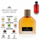 Flourish Tobacco Parfum by ALREHAB with Ginger, Davana, Osmanthus, Guaiac Wood, Patchouli, Vetiver, Tonka Bean and Tobacco Leaves Notes