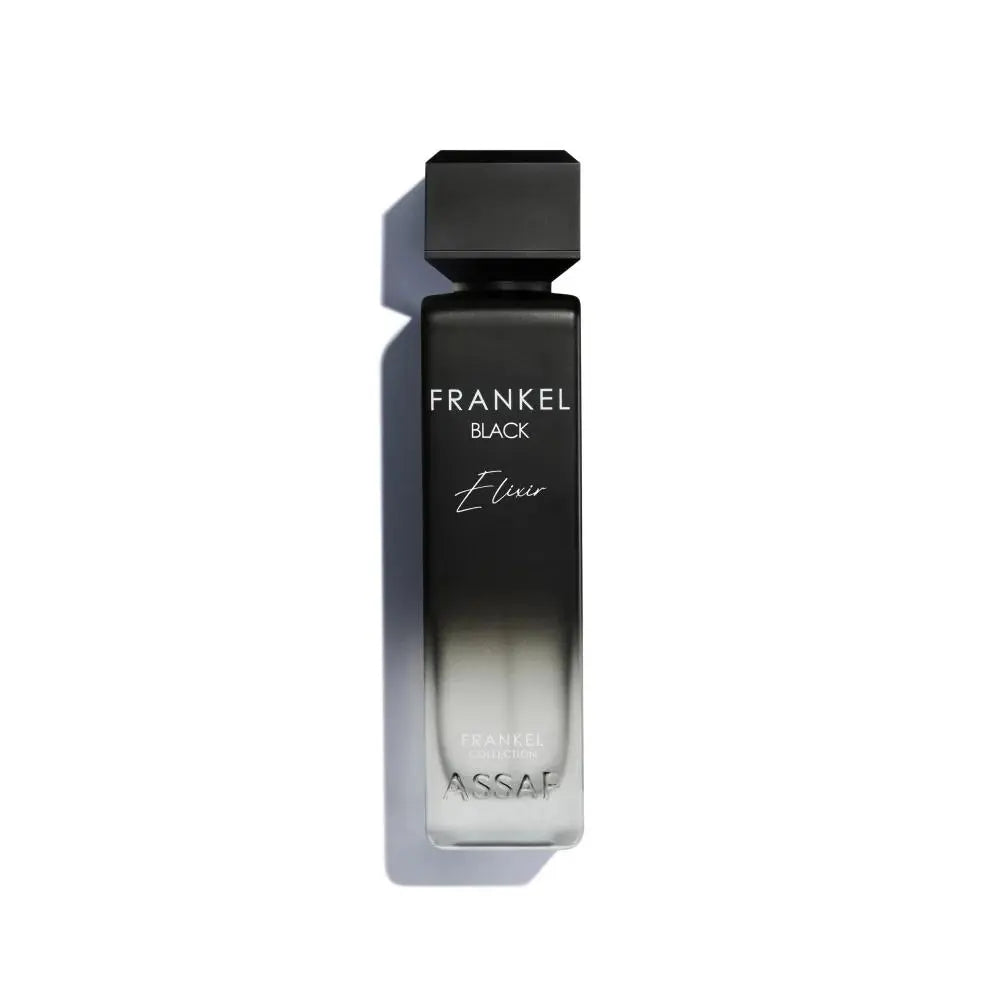 Frankel Black Elixir Perfume on white background