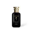 Golden Musk perfume by LANSY in black and gold bottle on white background
