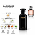 La Madame Eau de Parfum by LANSY with Sesame Seed, Tuberose, Orange Blossom, Vanilla, Vetiver, Leather, Amber and Patchouli