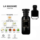 La Madame Parfum by LANSY with Sesame Seed, Tuberose, Orange Blossom, Vanilla, Vetiver, Leather, Amber and Patchouli