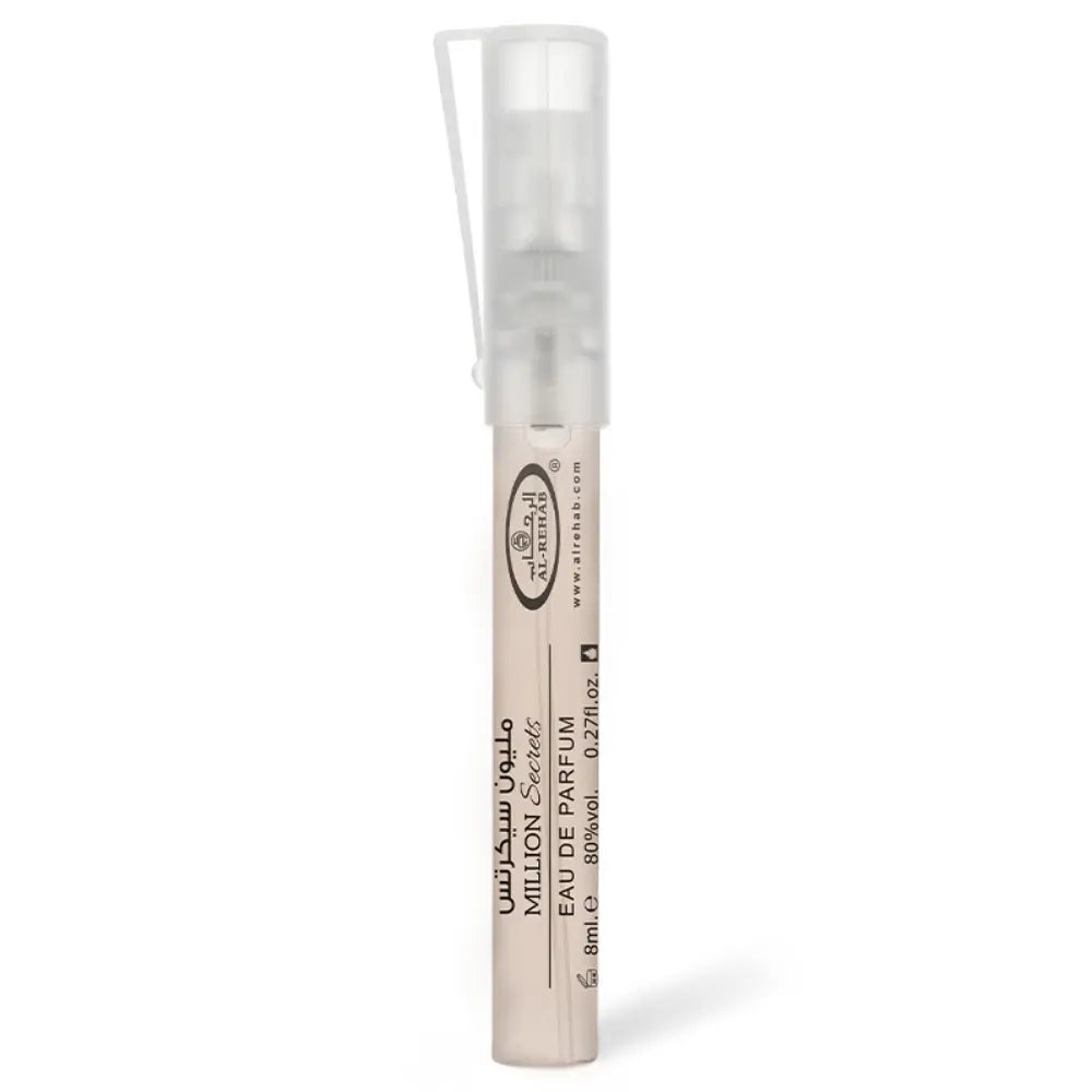 Million Secrets 8 ml Eau de Parfum pocket spray by ALREHAB on white background