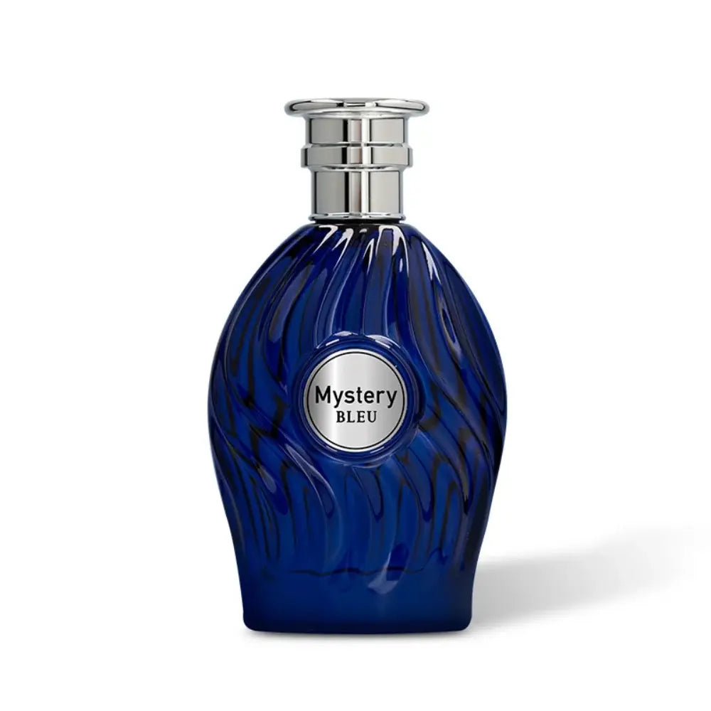 Mystery Bleu Perfume on white background
