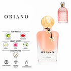 Oriano Women’s Perfume by ALREHAB with Bergamot, Pink Pepper, Freesia, Rose, Jasmine and Musk Notes