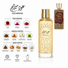 Oud Mirage perfume with rose, saffron, agarwood, caramel, amber, incense, musk and woody notes