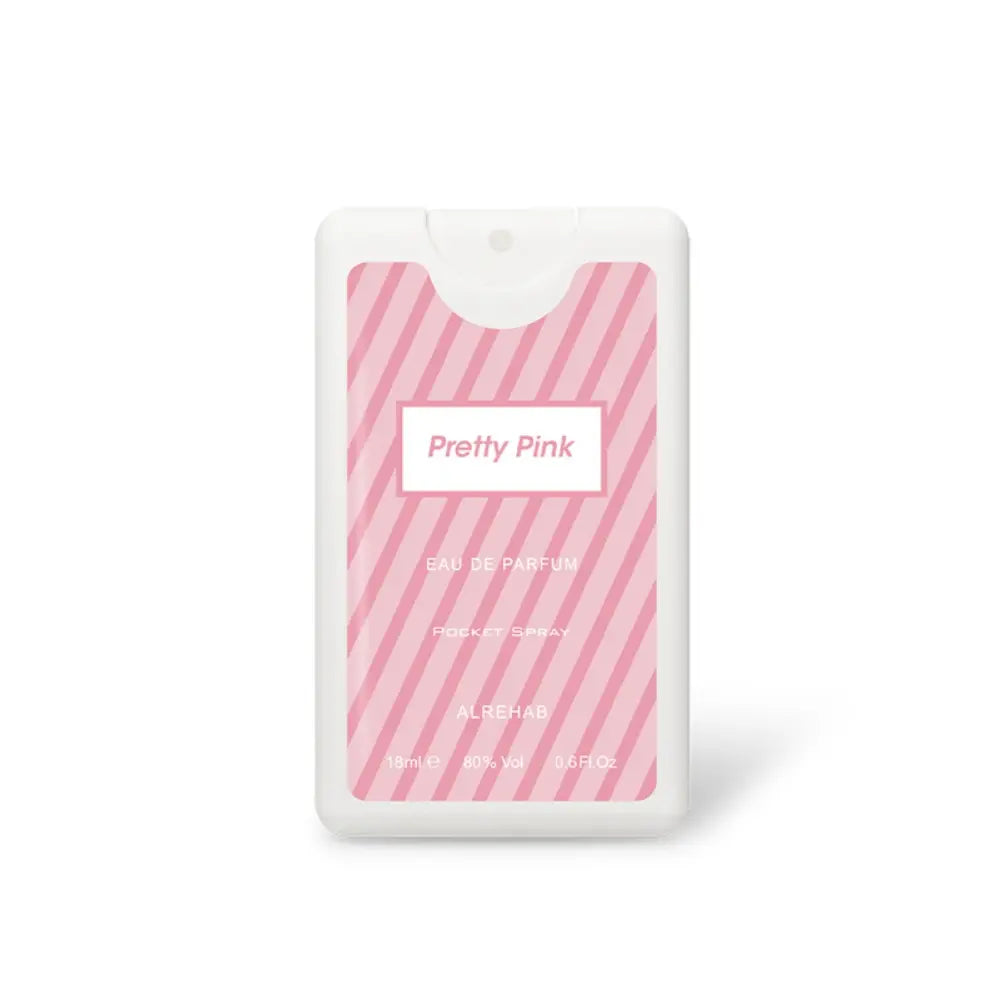 Pretty Pink 18 ml pocket perfume spray by ALREHAB on white background