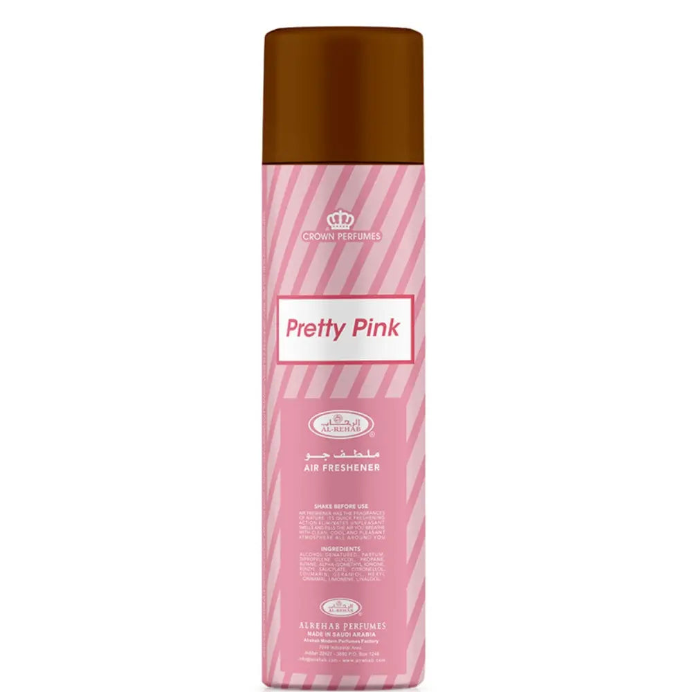 Pretty Pink air freshener spray by ALREHAB on white background