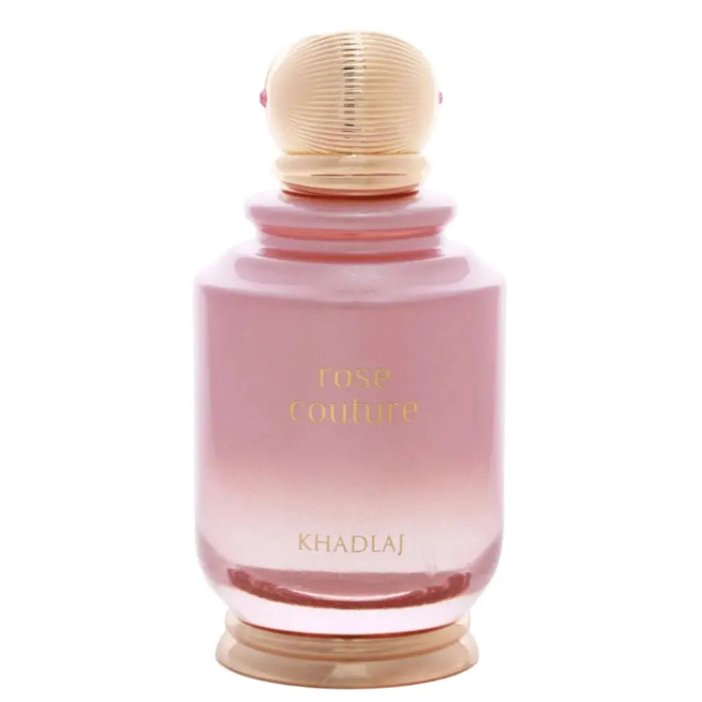 Rose Couture Khadlaj perfume bottle on white background