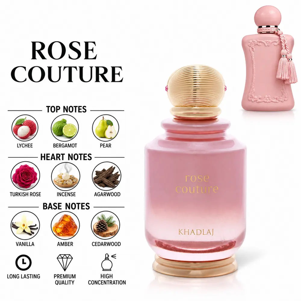 Rose Couture Khadlaj perfume and unbranded Delina Exclusif comparison with fragrance notes