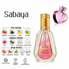 Sabaya Perfume by ALREHAB with Grapefruit, Blackcurrant, Lemon, Bergamot, Rose, Plum, White Flowers, Orange Flower, Amber, Sandalwood, Patchouli, Musk and Vanilla Notes