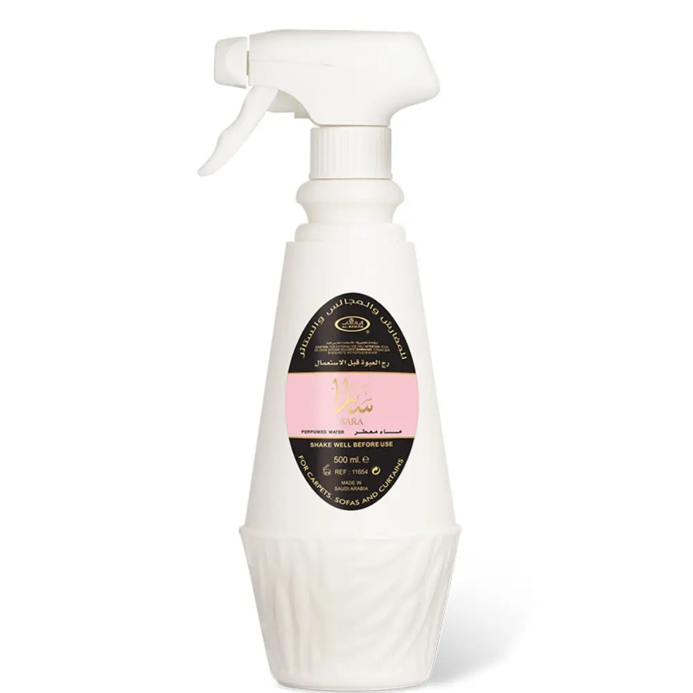 Sara 500 ml perfumed water spray by ALREHAB on white background