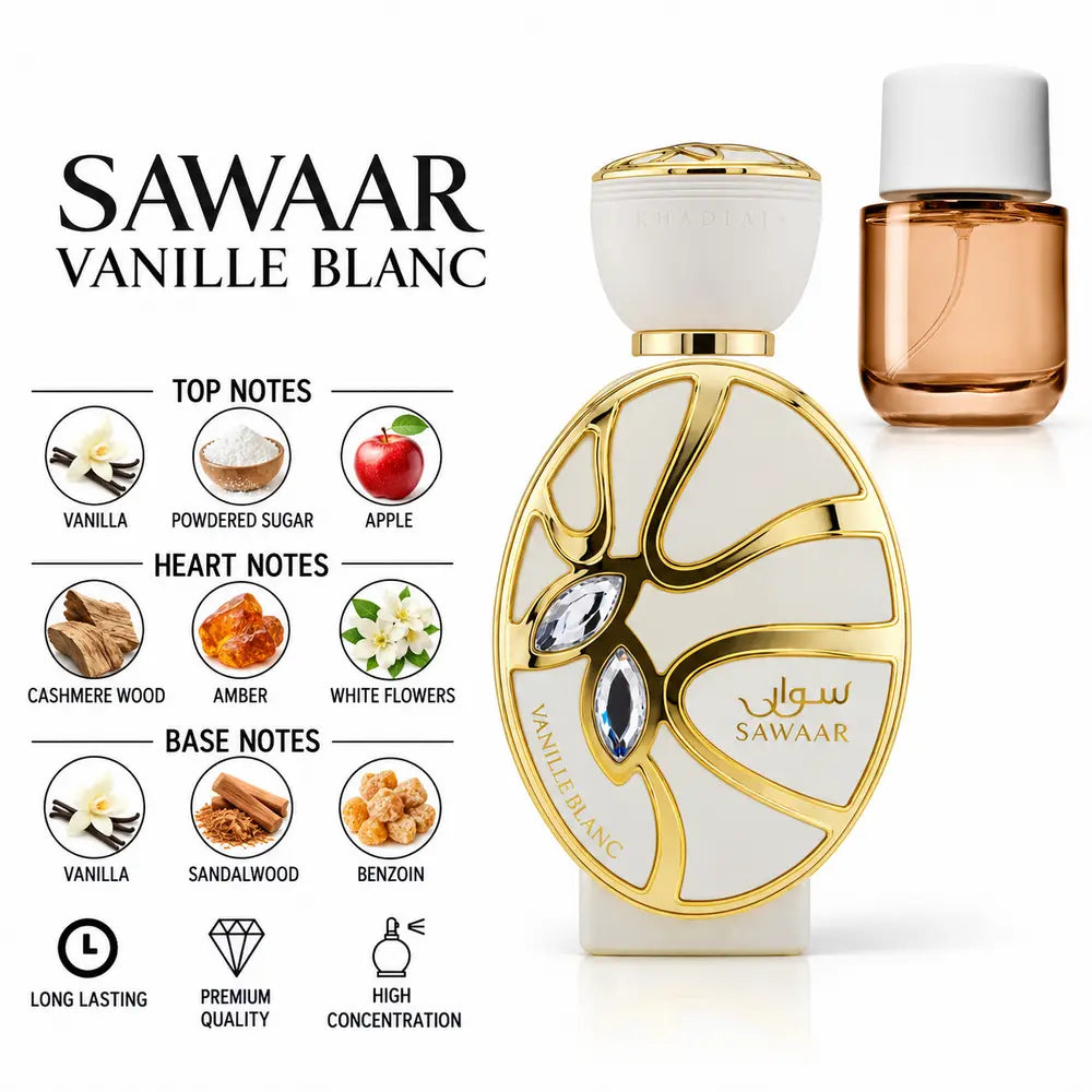 Sawaar Vanille Blanc Perfume with fragrance notes and scent comparison