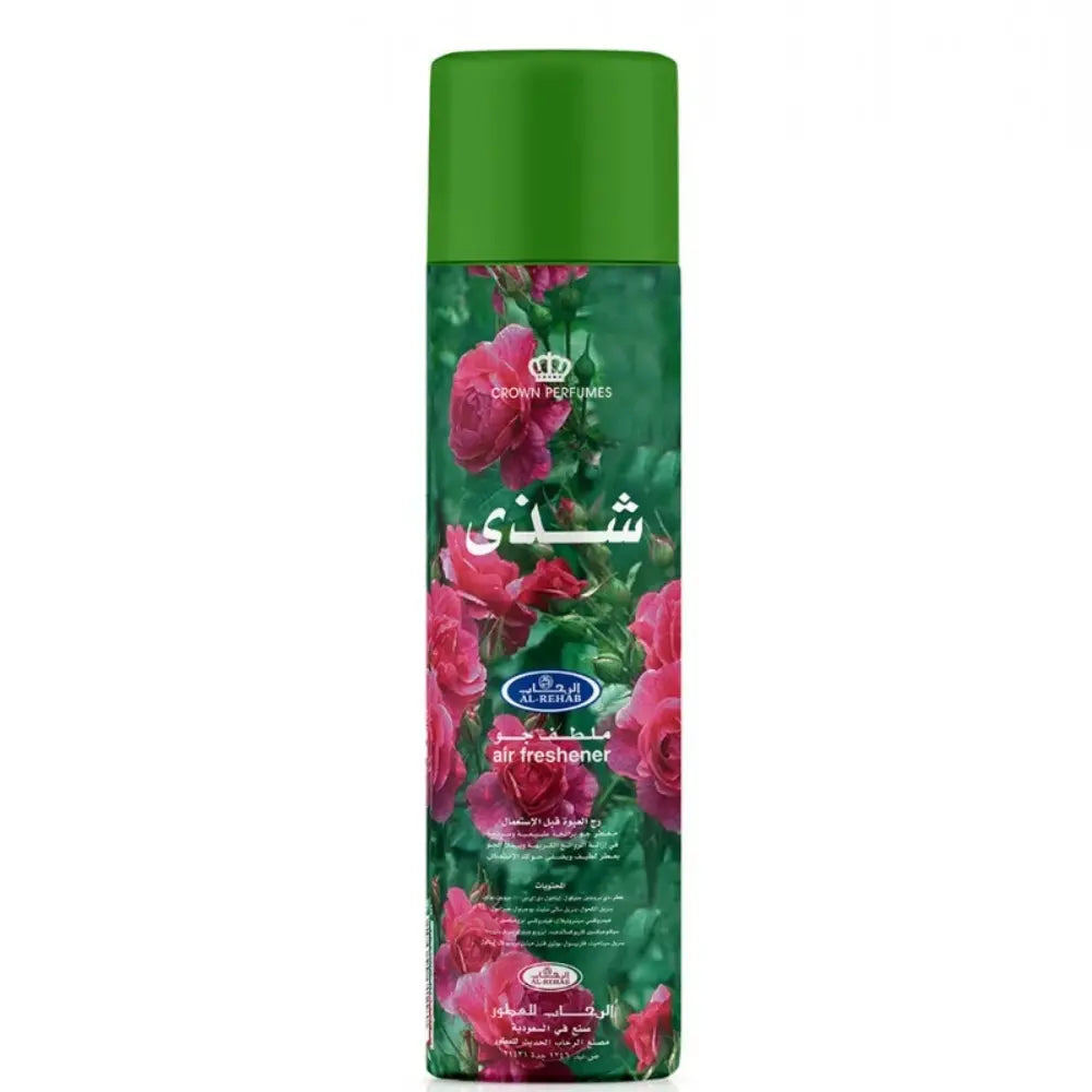 Shadha Air Freshener by ALREHAB with Rose Design on White Background