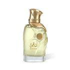 Shaheen perfume bottle by ALREHAB with elegant gold detailing on white background