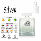 Silver Extreme perfume with mandarin, bergamot, green tea, floral and woody notes
