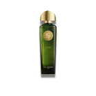Sir Francis Lyon 'Lyon' cologne bottle in dark green glass with a metallic gold cap and gold logo medallion, set against a plain white background.