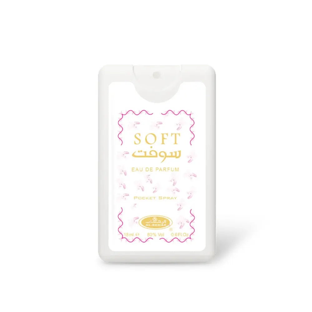 Soft 18 ml Eau de Parfum Pocket Spray by ALREHAB on White Background